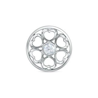 Подвеска из серебра с фианитом родированная