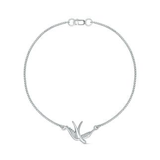 Колье из серебра родированное - Ласточка