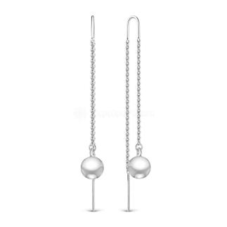 Серьги-продёвки из серебра родированные