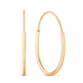 Серьги конго из золочёного серебра - 2,5 см