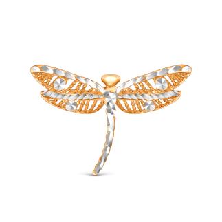 Брошь из золочёного серебра с родированием