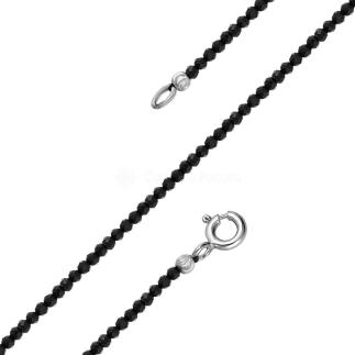 Браслет из серебра и синтетической шпинели родированный