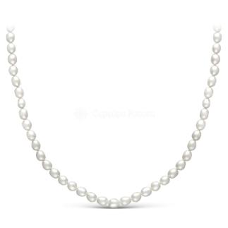 Колье из серебра с бусинами культ. речного жемчуга родированное