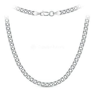 Цепь из серебра родированная - Панцирь, 65 см