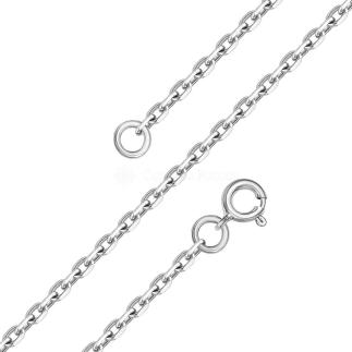Цепь из серебра родированная - Якорная, 45 см