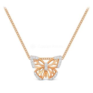 Колье из золочёного серебра с фианитами и родированием