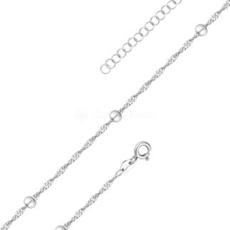 Браслет из серебра родированный - 17 см