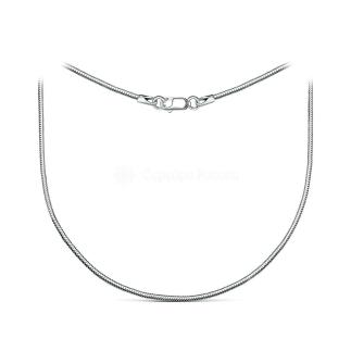 Цепь из серебра родированная - Снейк, 50 см