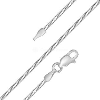 Цепь из серебра родированная - Снейк, 55 см