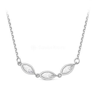 Колье из серебра с фианитами родированное