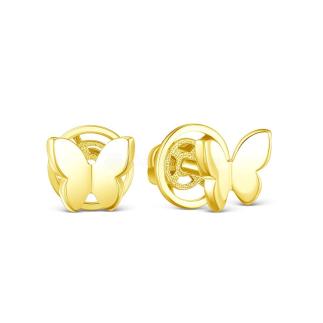 Серьги-пусеты из золочёного серебра