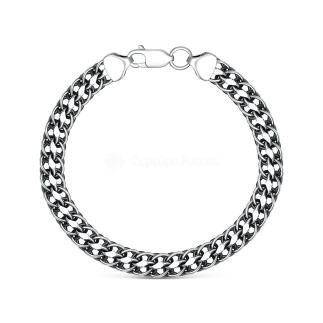 Браслет из чернёного серебра - Порш, 22 см
