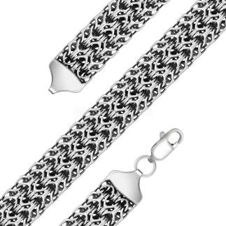 Браслет из чернёного серебра - Двойной аллигатор 