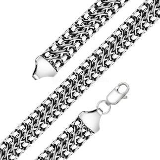 Браслет из чернёного серебра - Кобра