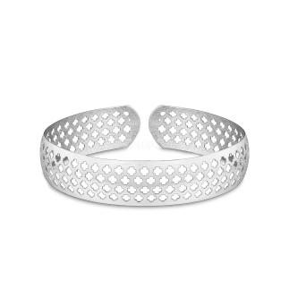 Браслет жесткий из серебра родированный