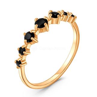 Кольцо из золочёного серебра с фианитами