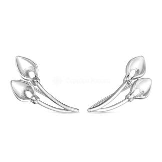 Серьги-продёвки из серебра родированные