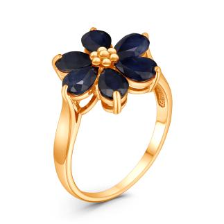 Кольцо из золочёного серебра с сапфиром