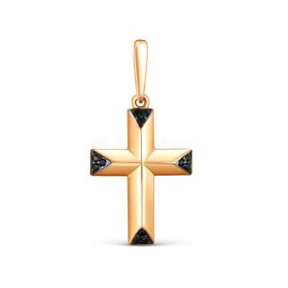 Подвеска из золочёного серебра с нат.шпинелью и родированием