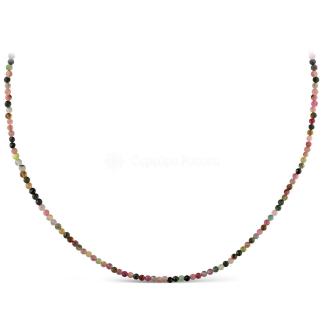 Колье из серебра с турмалином родированное