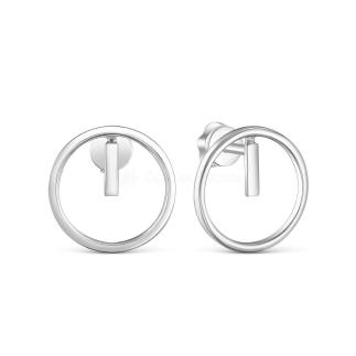 Серьги-пусеты из серебра родированные