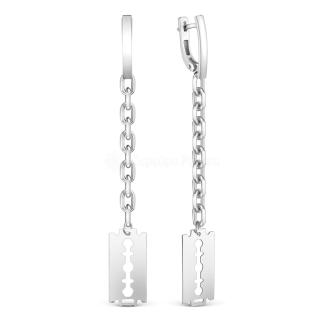 Серьги из серебра родированные