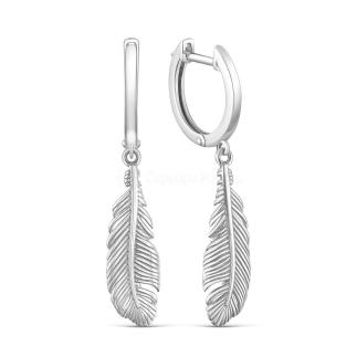 Серьги из серебра родированные 