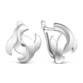 Серьги из серебра родированные