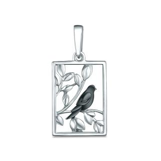 Подвеска из серебра родированная