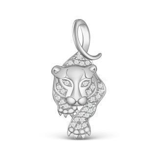 Подвеска из серебра с фианитами родированная