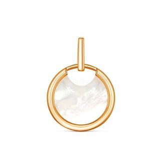 Подвеска из золочёного серебра с белым перламутром