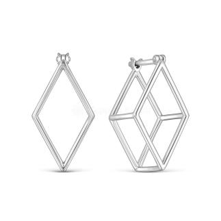 Серьги из серебра родированные - Ромб