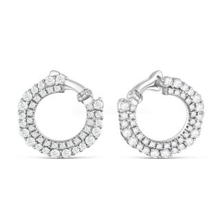 Серьги женские из серебра с фианитами родированные