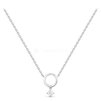 Кольцо из серебра с фианитом родированное