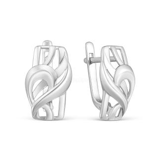 Серьги женские из серебра родированные
