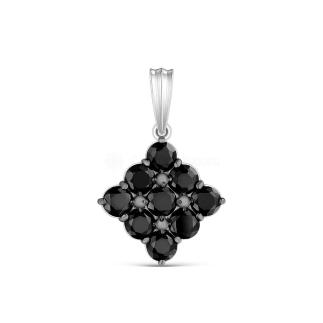 Подвеска из серебра с натуральной шпинелью родированная