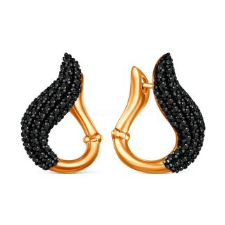 Серьги из золочёного серебра со шпинелью