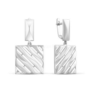 Серьги из серебра родированные