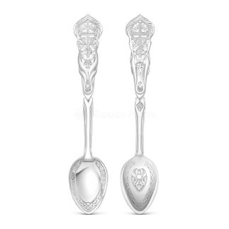 Ложка религиозная из серебра (серебрение) - 9,5 см