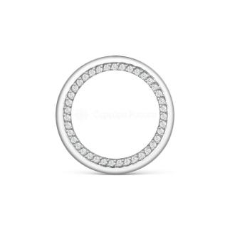 Подвеска круг из серебра с фианитами родированная