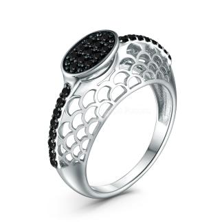 Кольцо из серебра с натуральной шпинелью родированное