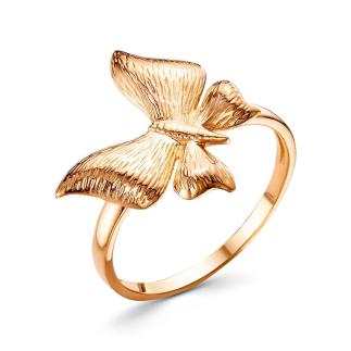 Кольцо из золочёного серебра - Бабочка