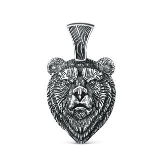 Подвеска из чернёного серебра - Медведь