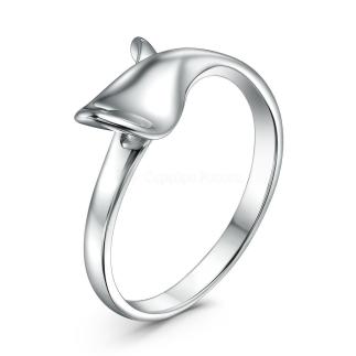 Кольцо из серебра родированное