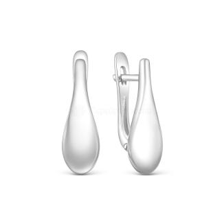 Серьги из серебра родированные - Капли