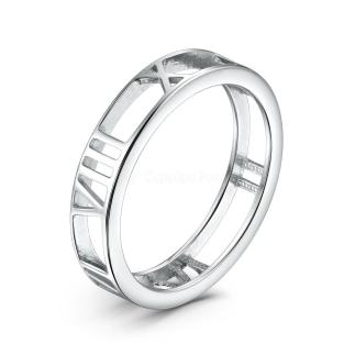 Кольцо из серебра родированное