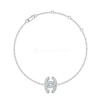 Браслет из серебра с фианитами родированный