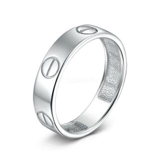 Кольцо из серебра родированное