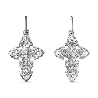 Крест из серебра родированный - 3 см