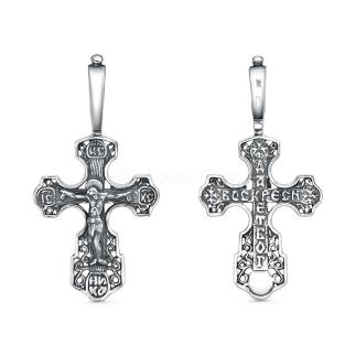 Крест из чернёного серебра - 4 см